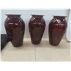 Image 1 : 3 Ruby Glass Vases 