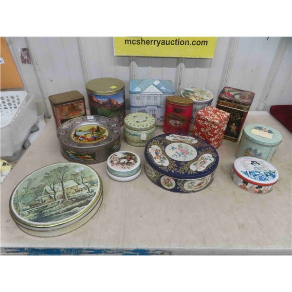 13 Assorted Cookie Tins , Plus