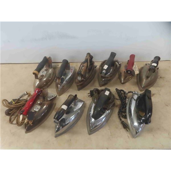 10 Vintage Electric Irons 