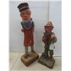 Image 1 : 2 Wood Figurines Tallest 18'' 