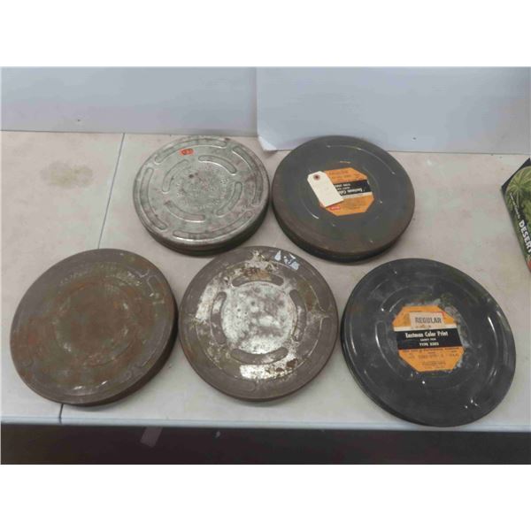 5 Kodak Eastman Film Cans 