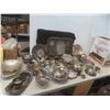 Image 1 : Silver Plated Trays, Cream and Sugar, Goblets, Serving Plates & Lots More 