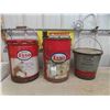 Image 2 : Esso 25lbs Grease Pail with Some Product, 2 Esso 5 Gallon Oil Pails (1 with Lid)