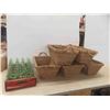 Image 1 : 24 Coke Bottles with Wood Coke Crate 12'' x 18 1/2'' x 4 1/4'' , 5 Woven 
