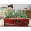 Image 3 : 24 Coke Bottles with Wood Coke Crate 12'' x 18 1/2'' x 4 1/4'' , 5 Woven 