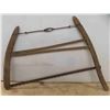 Image 7 : Vintage Wood Framed Hand Saw, Black Smith Made Ice Tongs , Grain 