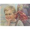 Image 7 : Vintage Wood Encased Dog and Boy Advertising Picture 21 1/4'' x 16''