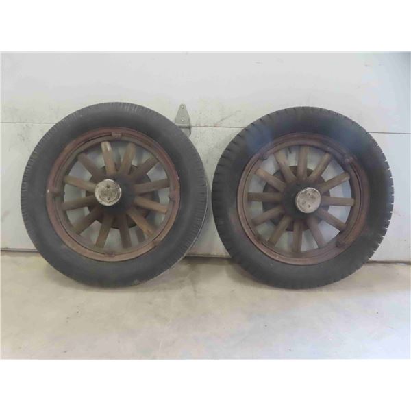 (2) Early 1920s  Whippet Wood Spoke Tires from Model T
