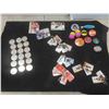 Image 1 : Superbowl Coins, Hockey Cards, Keychain Style NHL Players,  Buttons: Elvis,