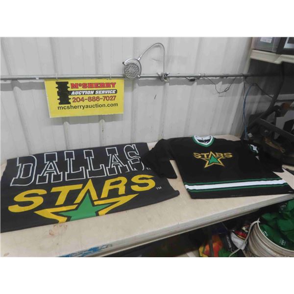 Dallas Stars Flag and Jersey Size XL