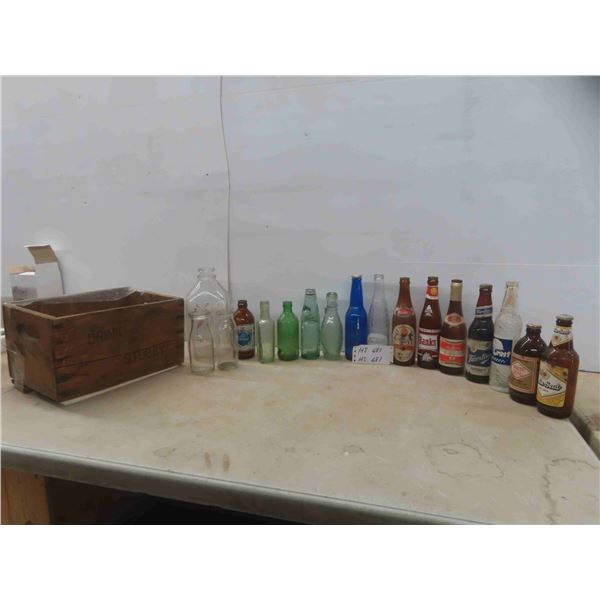 Vintage Bottles : Stubbys with Labels, Beer, Soda, Crate