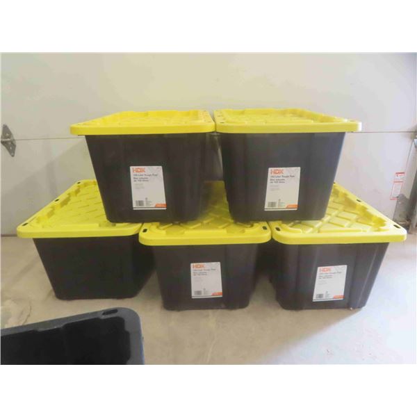 5 Totes with Lids 102L 