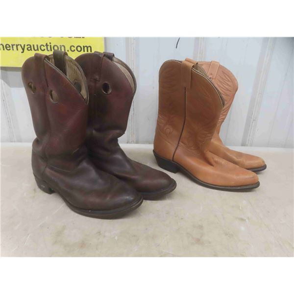 2 Pairs of Cowboy Boots Size 10 1/2 & 10