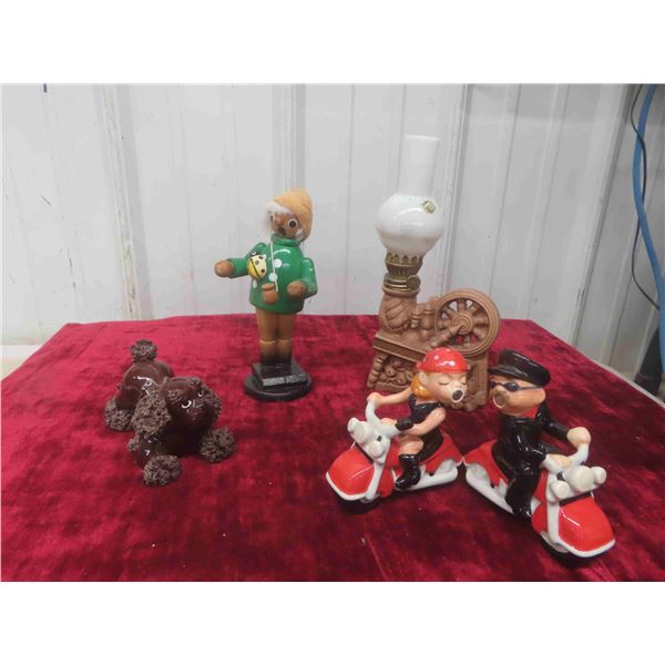 Biker Salt and Pepper, Oil Burner Spinning Wheel, Plus