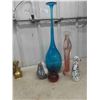 Image 1 : Art Glass Figurines : Dalmation, Virgin Mary, Murano Vase, 23'' Blue Glass Vase 