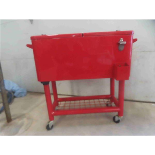 Neat Cooler on Wheels with Bottle Opener and 2 Doors 35'' x 19'' x 34'' 