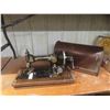 Image 1 : Seamstress Crank Style Sewing Machine with Case 