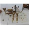 Image 1 : Brass Items: Candlebra , Wall Mount Candle Holders, Candle Snuffer, Goblets, Plus