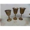 Image 5 : Brass Items: Candlebra , Wall Mount Candle Holders, Candle Snuffer, Goblets, Plus