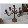 Image 6 : Brass Items: Candlebra , Wall Mount Candle Holders, Candle Snuffer, Goblets, Plus
