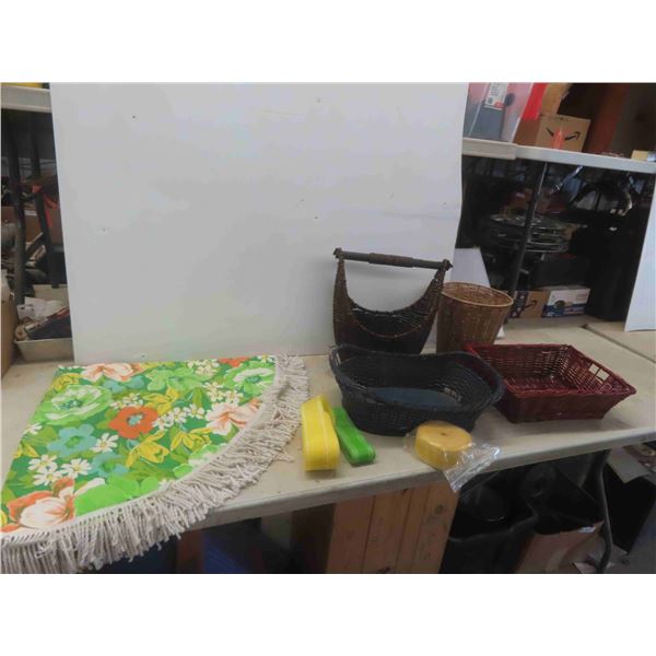 Baskets , Lawn Chair Lacing , Round Heavy Plastic Table Cloth 