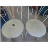 Image 5 : Bistro Wrought Iron Table with Glass Top 34'' Diameter & 2 Chairs 