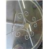 Image 7 : Bistro Wrought Iron Table with Glass Top 34'' Diameter & 2 Chairs 
