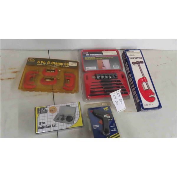 New Tools: Pipe Cutter, Air Punch Set, 6 C Clamps, 