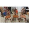 Image 1 : 3 Vintage Wood Kitchen Chairs 2 Are Matching