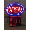 Image 2 : Light Up Open Sign with Business Hours 25 1/2'' x 19 1/2'' with Chain and Power Cord 