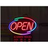 Image 4 : Light Up Open Sign with Business Hours 25 1/2'' x 19 1/2'' with Chain and Power Cord 