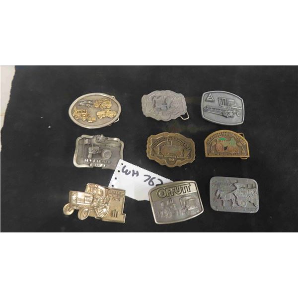 9 Belt Buckles: Toy Farmer, International, Makoti Thrasher, Plus