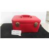 Image 1 : Vintage Red Make Up Case 6'' x 12 1/2'' x 8'' 