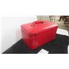Image 4 : Vintage Red Make Up Case 6'' x 12 1/2'' x 8'' 