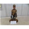 Image 1 : Old Hunter with Geese Statue on Wood Base 13'' Tall