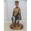 Image 3 : Old Hunter with Geese Statue on Wood Base 13'' Tall