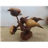 Image 8 : 3 Wooden Décor Set Tallest is 12'' , Wood Birds on Perch Display