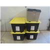 Image 1 : 5 Totes with Lids (4) 102L (1) 80L