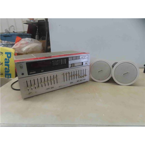 Technics Stereo Integrated Amp, 2 Bose Speakers 