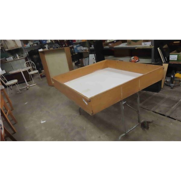 2 Folding Leg Bin Tables 35'' x 48'' x 48'' 
