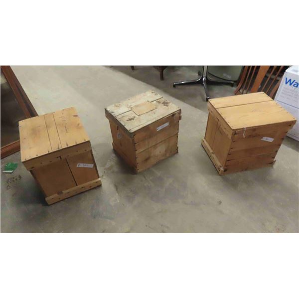 3 Wood Egg Crates 