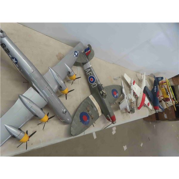 6 Airplanes : Styrofoam, Paper Mache, Plastic, Largest is 36'' x 24'' -Some Need