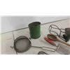Image 5 : Vintage Kitchen Utensils , Flour Sifter, Jar Grab , Bad Memory Spoon, 