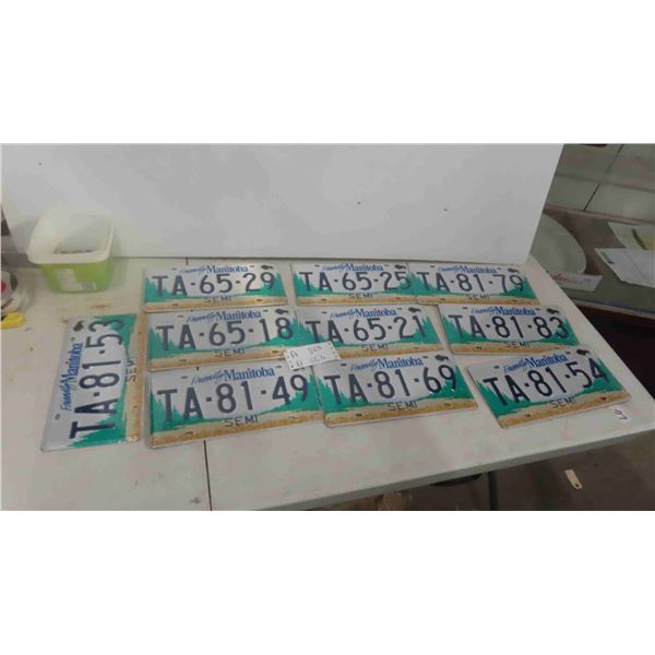 10 New Manitoba Semi License Plates, Still in Packaging