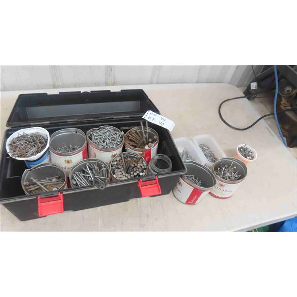 25lbs Assorted Nails (Organized by Size) in 19'' Tool Box 