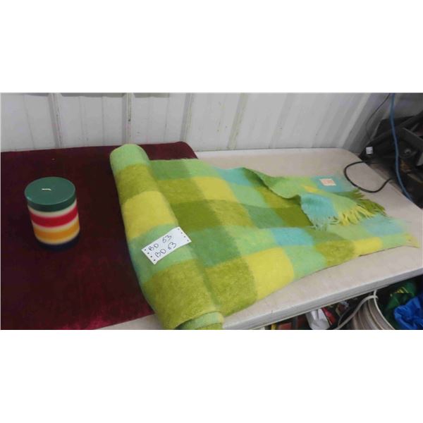 Vintage Hudsons Bay Company Mohair Blanket with Tag 68'' x 46'' Great Condition & 