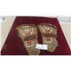 Image 1 : Antique Cree First Nations Beaded Moose Hide Mittens with Fringe and Fur Trim Size Large