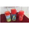 Image 2 : 3 Vintage 1960s Aladin Thermos from Lunch Box: The Pussy Cats, Outerspace , 