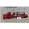 Image 1 : Vintage Buddy L  Extension Ladder Trailer Firetruck 29'' Steel Toy - Missing a Few Ladders