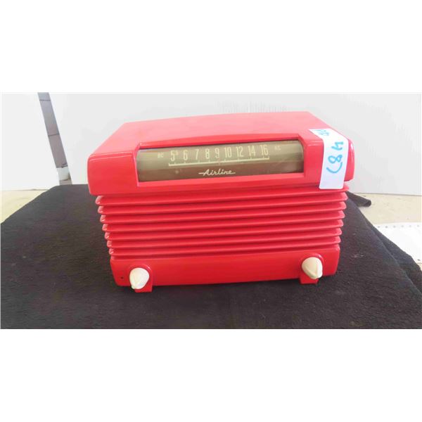Vintage Airline Bakelite Radio - Neat Bright Red Color